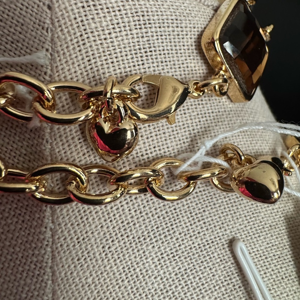Park Lane Golden Honey Crystal Necklace and Matching Bracelet - Goldtone Accents - Picture 8 of 9
